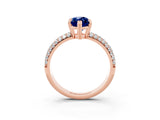 Rose gold Marquise Cut Cut Diamond Milgrain Marquise Band with Prong Setting_3