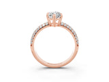 Rose gold Marquise Cut Cut Diamond Milgrain Marquise Band with Prong Setting_3