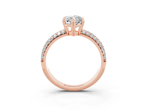 Rose gold Marquise Cut Cut Diamond Milgrain Marquise Band with Prong Setting_3
