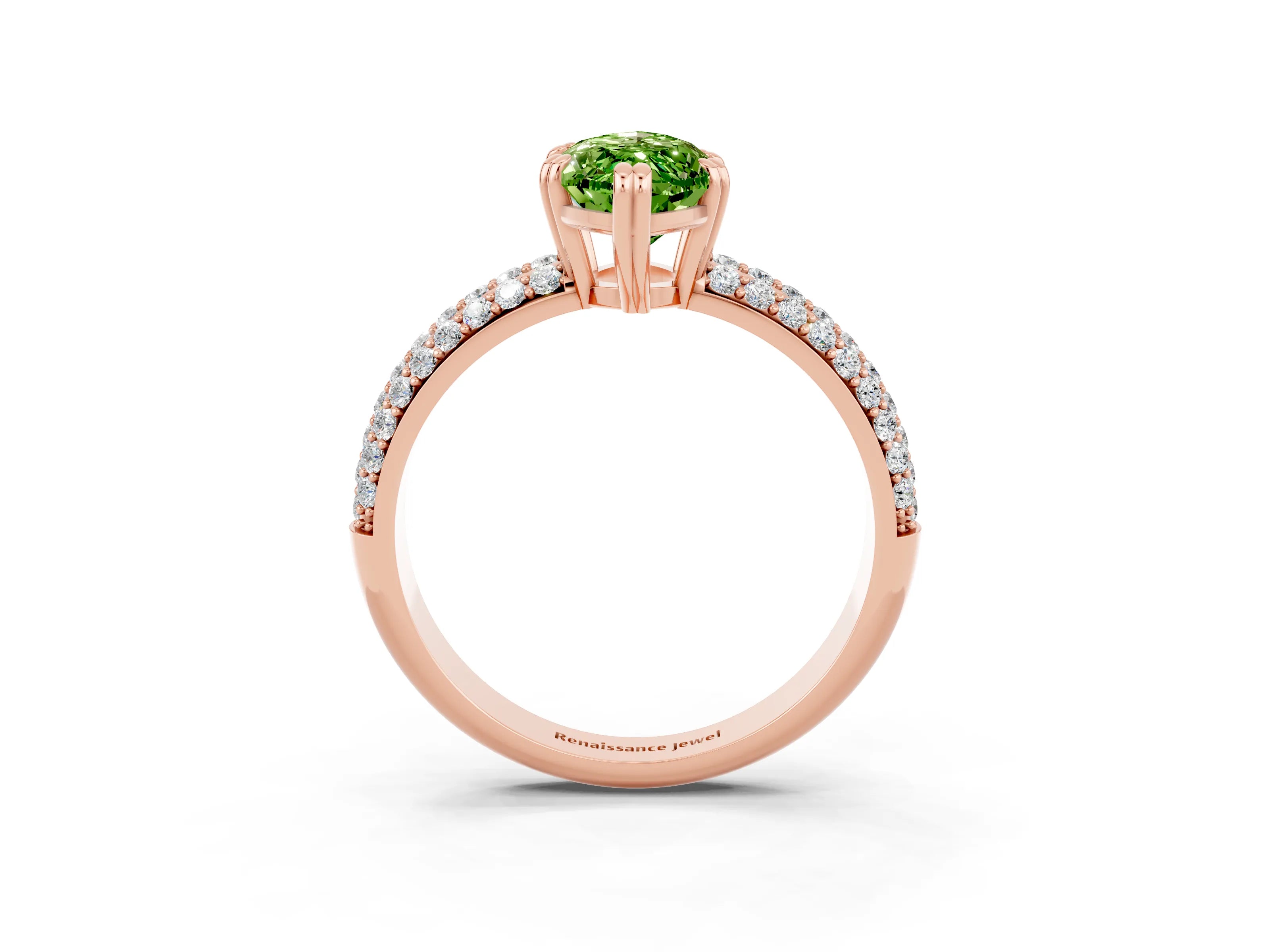 Rose gold Marquise Cut Cut Diamond Milgrain Marquise Band with Prong Setting_3
