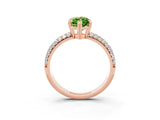 Rose gold Marquise Cut Cut Diamond Milgrain Marquise Band with Prong Setting_3
