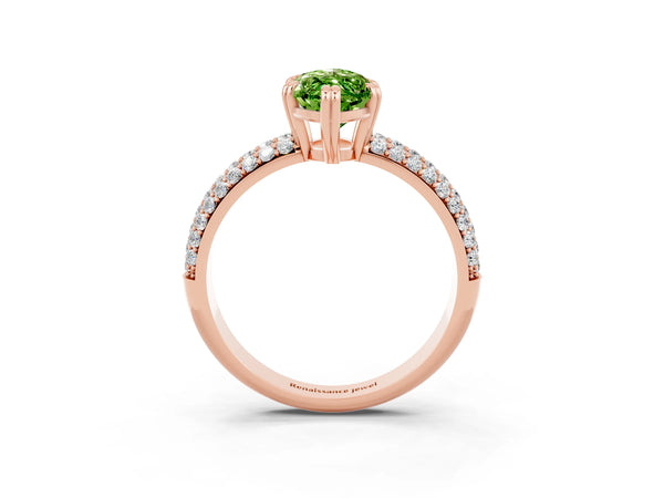 Rose gold Marquise Cut Cut Diamond Milgrain Marquise Band with Prong Setting