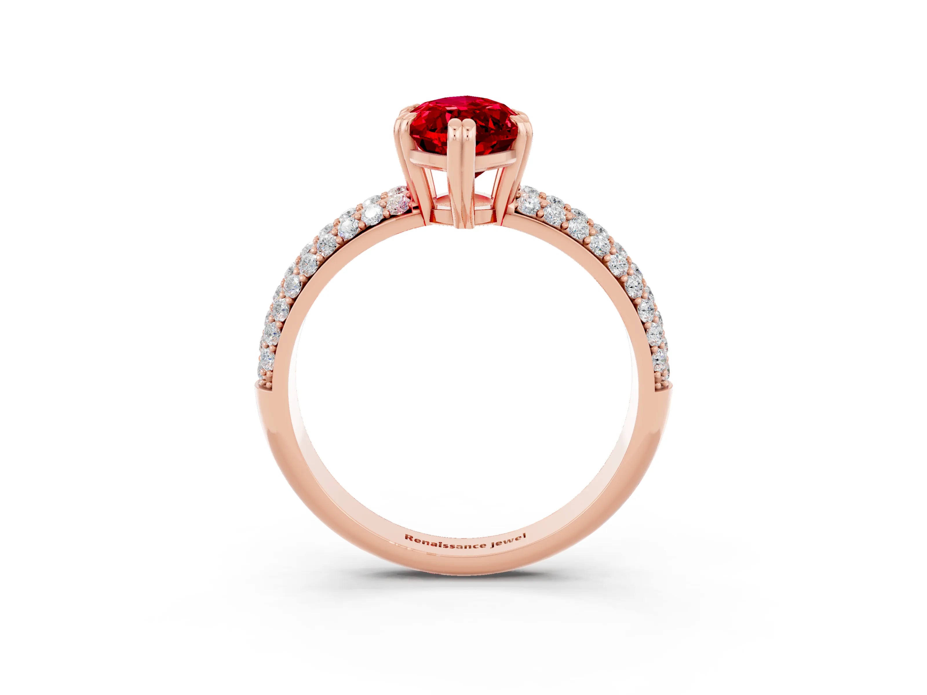 Rose gold Marquise Cut Cut Diamond Milgrain Marquise Band with Prong Setting_3