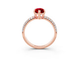 Rose gold Marquise Cut Cut Diamond Milgrain Marquise Band with Prong Setting_3