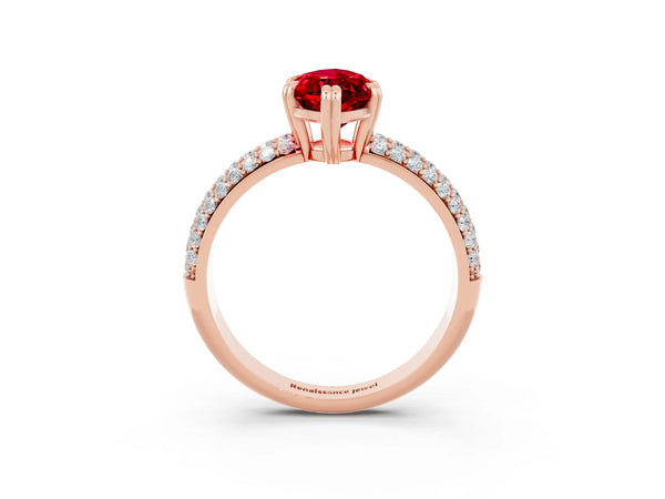 Rose gold Marquise Cut Cut Diamond Milgrain Marquise Band with Prong Setting