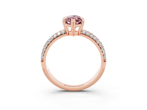 Rose gold Marquise Cut Cut Diamond Milgrain Marquise Band with Prong Setting_3