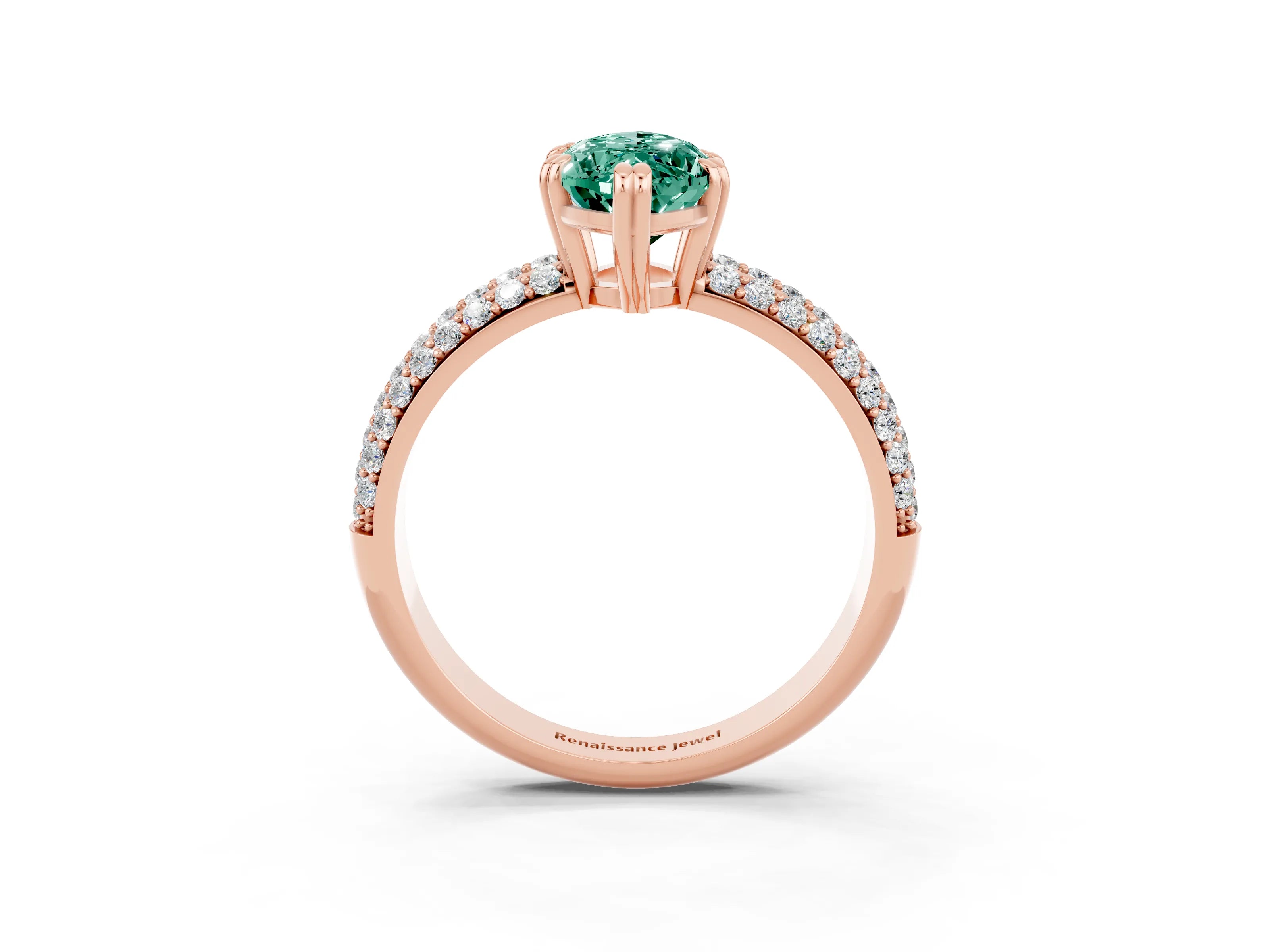 Rose gold Marquise Cut Cut Diamond Milgrain Marquise Band with Prong Setting_3