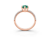 Rose gold Marquise Cut Cut Diamond Milgrain Marquise Band with Prong Setting_3
