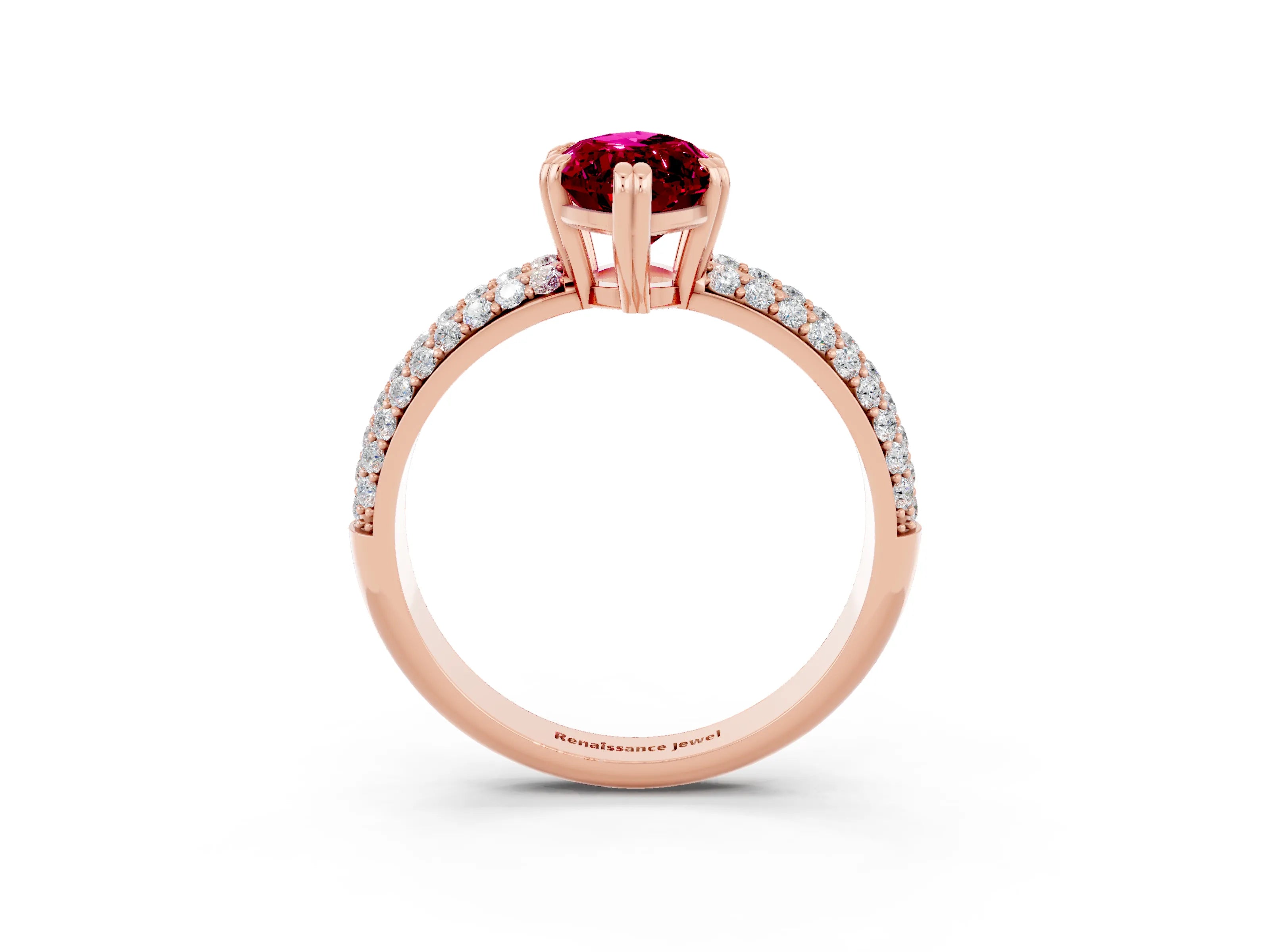 Rose gold Marquise Cut Cut Diamond Milgrain Marquise Band with Prong Setting_3