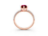 Rose gold Marquise Cut Cut Diamond Milgrain Marquise Band with Prong Setting_3