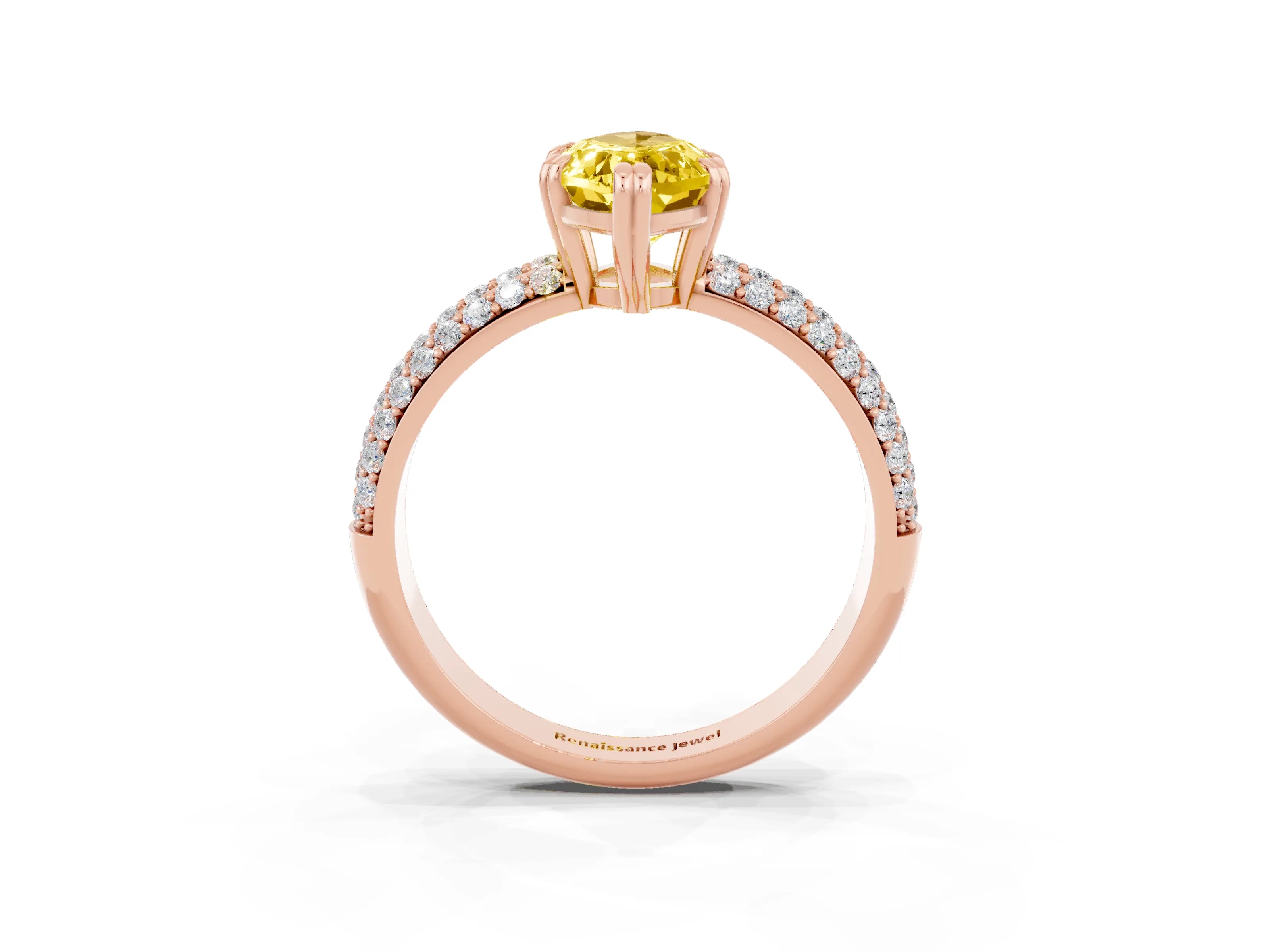 Rose gold Marquise Cut Cut Diamond Milgrain Marquise Band with Prong Setting_3