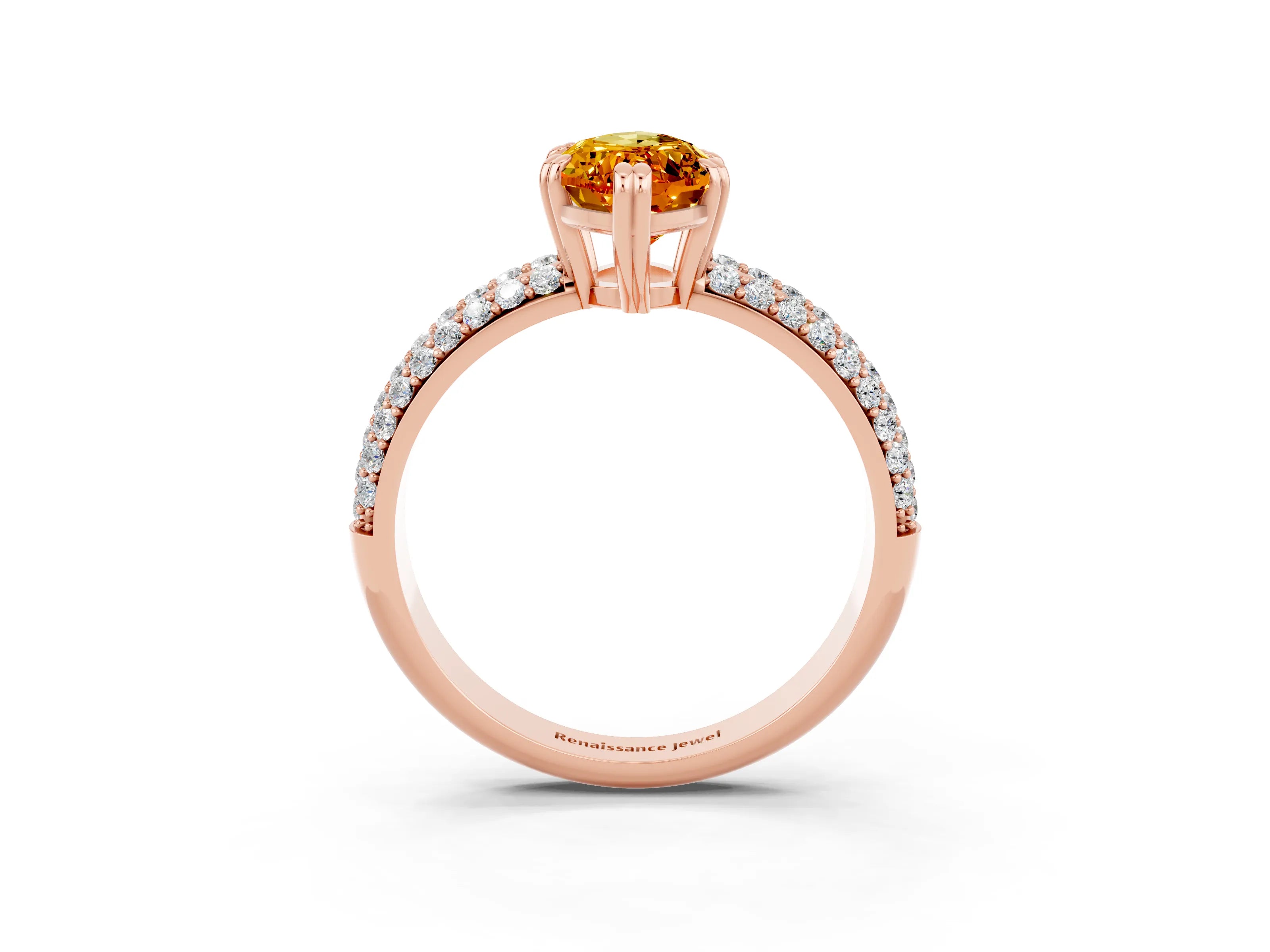 Rose gold Marquise Cut Cut Diamond Milgrain Marquise Band with Prong Setting_3
