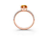 Rose gold Marquise Cut Cut Diamond Milgrain Marquise Band with Prong Setting_3