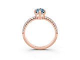Rose gold Marquise Cut Cut Diamond Milgrain Marquise Band with Prong Setting_3