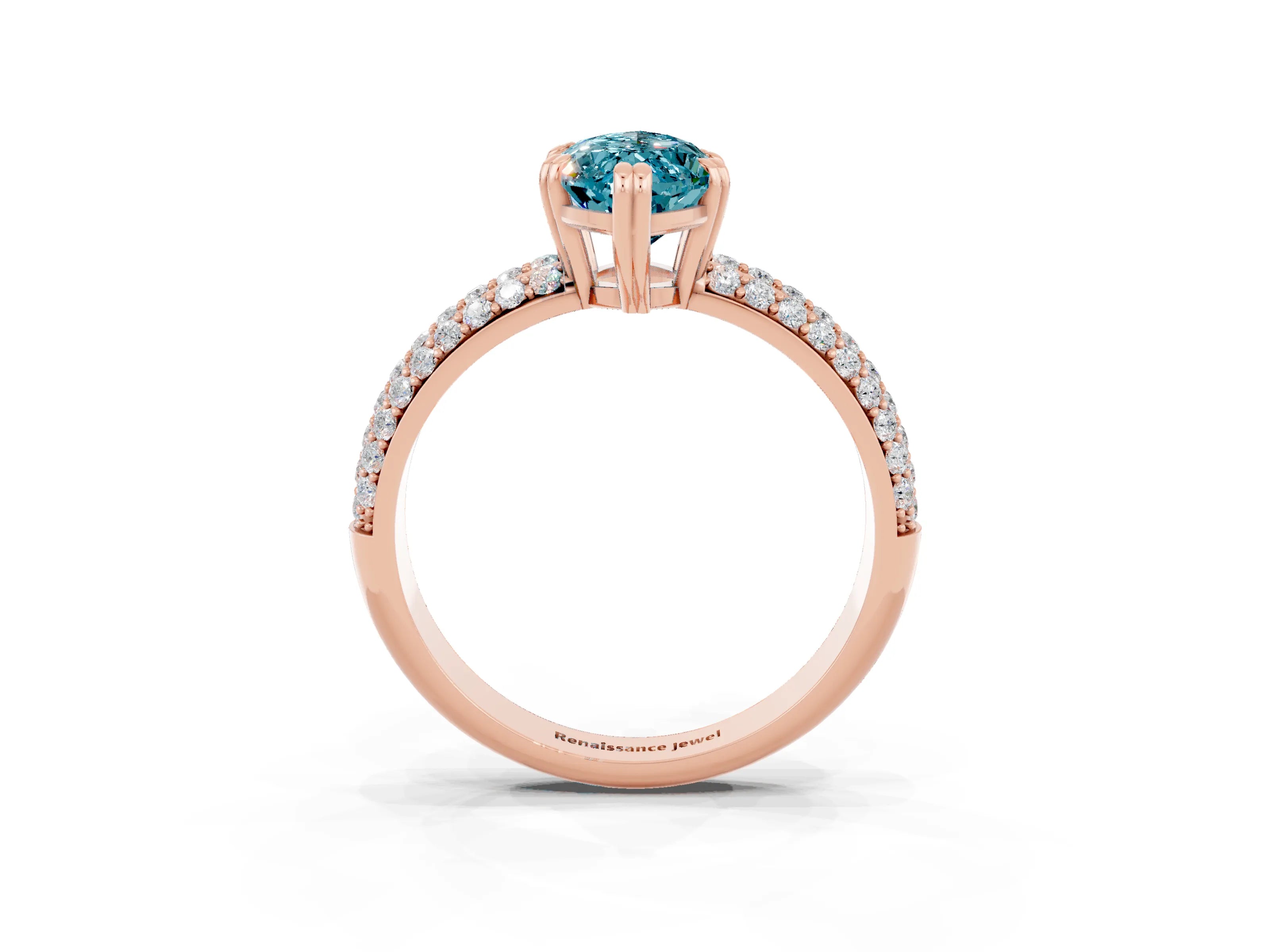Rose gold Marquise Cut Cut Diamond Milgrain Marquise Band with Prong Setting_3