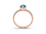 Rose gold Marquise Cut Cut Diamond Milgrain Marquise Band with Prong Setting_3