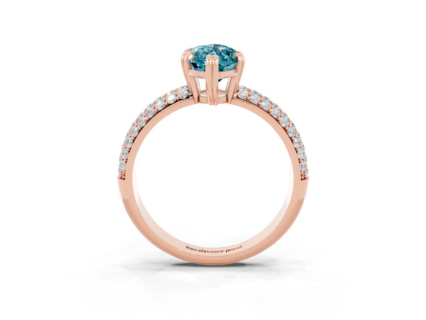 Rose gold Marquise Cut Cut Diamond Milgrain Marquise Band with Prong Setting