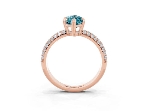 Rose gold Marquise Cut Cut Diamond Milgrain Marquise Band with Prong Setting_3