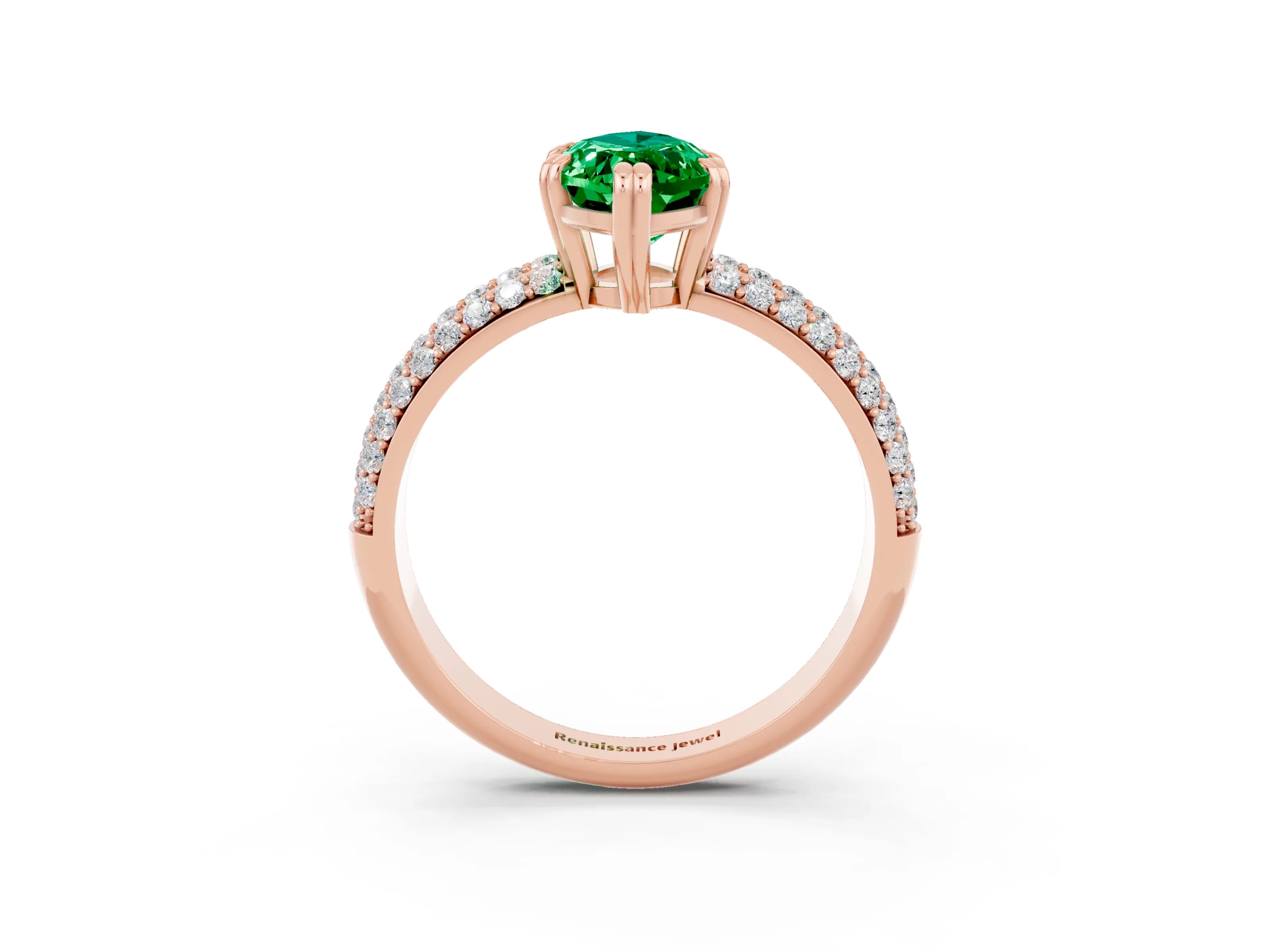 Rose gold Marquise Cut Cut Diamond Milgrain Marquise Band with Prong Setting_3