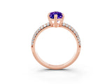 Rose gold Marquise Cut Cut Diamond Milgrain Marquise Band with Prong Setting_3
