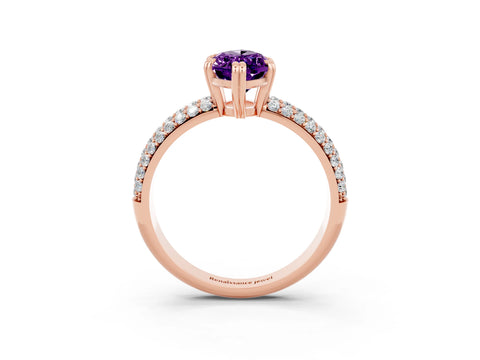Rose gold Marquise Cut Cut Diamond Milgrain Marquise Band with Prong Setting_3