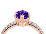 Rose gold Marquise Cut Cut Diamond Milgrain Marquise Band with Prong Setting_4