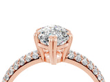 Rose gold Marquise Cut Cut Diamond Milgrain Marquise Band with Prong Setting_4