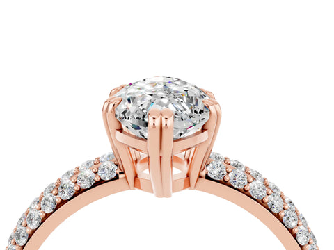 Rose gold Marquise Cut Cut Diamond Milgrain Marquise Band with Prong Setting_4