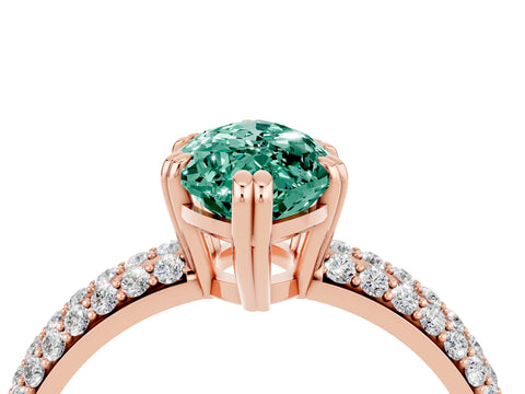 Rose gold Marquise Cut Cut Diamond Milgrain Marquise Band with Prong Setting_4