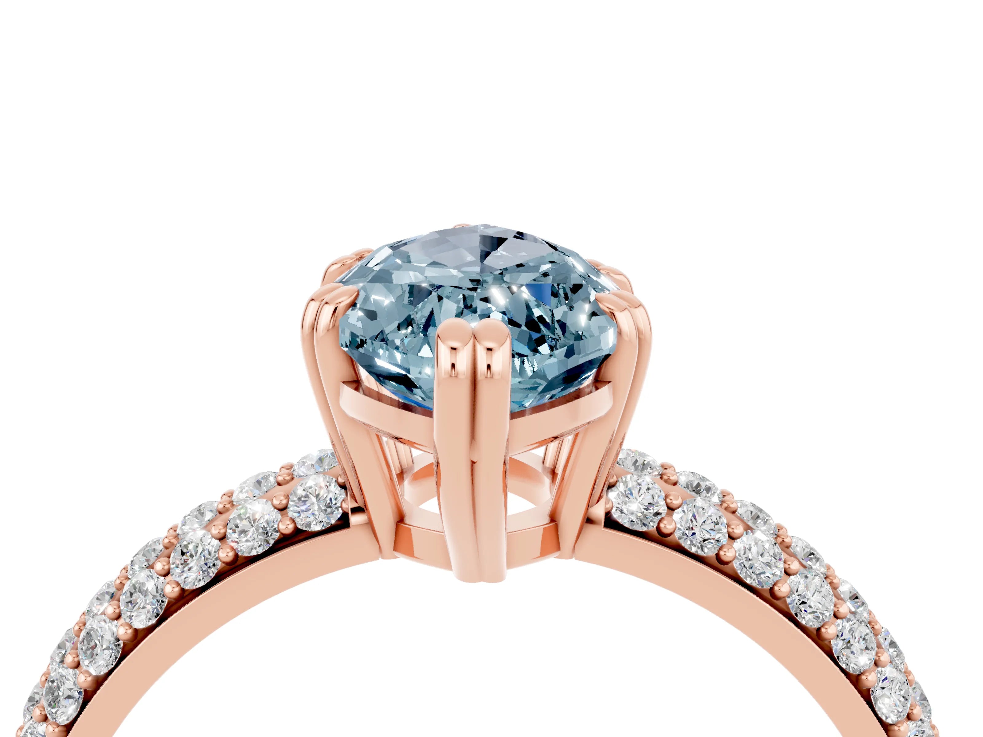 Rose gold Marquise Cut Cut Diamond Milgrain Marquise Band with Prong Setting_4