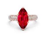 Rose gold Marquise Cut Cut Diamond Milgrain Marquise Band with Prong Setting