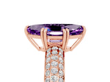 Rose gold Marquise Cut Cut Diamond Milgrain Marquise Band with Prong Setting_5