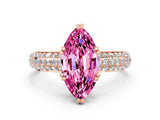 Rose gold Marquise Cut Cut Diamond Milgrain Marquise Band with Prong Setting