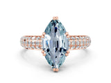 Rose gold Marquise Cut Cut Diamond Milgrain Marquise Band with Prong Setting