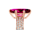 Rose gold Marquise Cut Cut Diamond Milgrain Marquise Band with Prong Setting_5