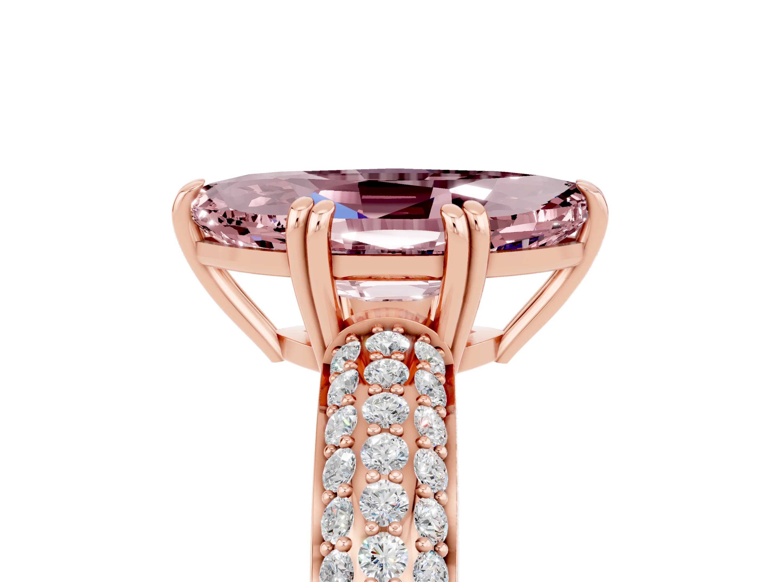 Rose gold Marquise Cut Cut Diamond Milgrain Marquise Band with Prong Setting_5