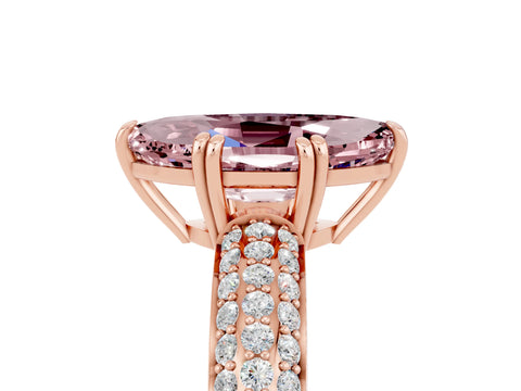 Rose gold Marquise Cut Cut Diamond Milgrain Marquise Band with Prong Setting_5