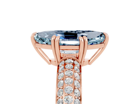 Rose gold Marquise Cut Cut Diamond Milgrain Marquise Band with Prong Setting_5