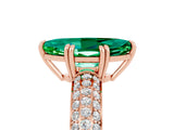Rose gold Marquise Cut Cut Diamond Milgrain Marquise Band with Prong Setting_5