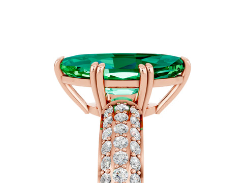 Rose gold Marquise Cut Cut Diamond Milgrain Marquise Band with Prong Setting_5