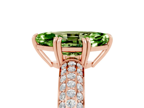 Rose gold Marquise Cut Cut Diamond Milgrain Marquise Band with Prong Setting_5