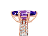 Rose gold Marquise Cut Cut Diamond Milgrain Marquise Band with Prong Setting_5