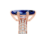 Rose gold Marquise Cut Cut Diamond Milgrain Marquise Band with Prong Setting_5