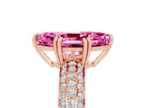 Rose gold Marquise Cut Cut Diamond Milgrain Marquise Band with Prong Setting_5