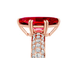 Rose gold Marquise Cut Cut Diamond Milgrain Marquise Band with Prong Setting_5