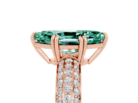 Rose gold Marquise Cut Cut Diamond Milgrain Marquise Band with Prong Setting_5