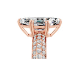 Rose gold Marquise Cut Cut Diamond Milgrain Marquise Band with Prong Setting_5