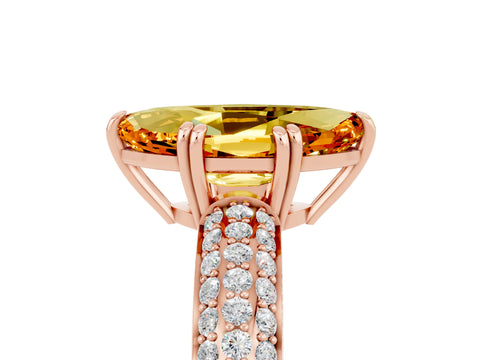 Rose gold Marquise Cut Cut Diamond Milgrain Marquise Band with Prong Setting_5