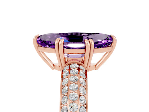 Rose gold Marquise Cut Cut Diamond Milgrain Marquise Band with Prong Setting_5