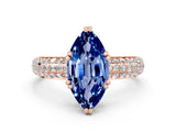 Rose gold Marquise Cut Cut Diamond Milgrain Marquise Band with Prong Setting